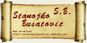 Stanojko Bušatović vizit kartica